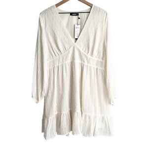 Zanzea Cream White XL Long Sleeve Dress Brand New With Tags